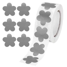 500 Pcs Light Gray Daisy Stickers 1 Inch Cute Flower Shaped Sticker Labels