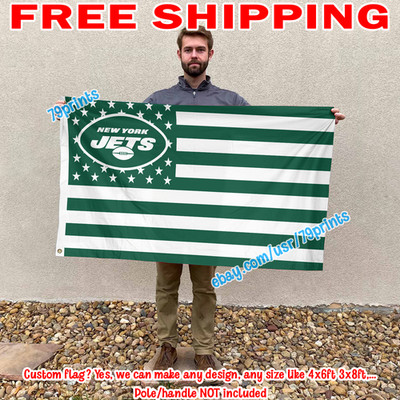 New York Jets Stars Stripes 4x6 FT Flag NFL Football Banner Fan Cave Decor