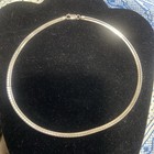 Sterling Silver 925 Omega Chain Choker 16" Necklace Diamond Cut 20+ Grams 4mm — photo 10
