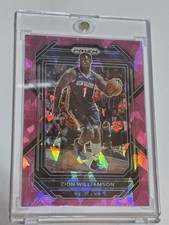 2022-23 PRIZM Zion Williamson Pink Cracked Ice Silver Holo New Orleans Pelicans