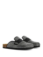 JW ANDERSON Womens Black Contour Footbed Notched Strap Crystal Clogs Shoes 36