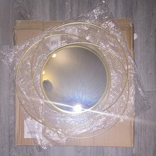 60cm Gold Round Wall Mirror, Metal Framed, Metallic Finish, Modern