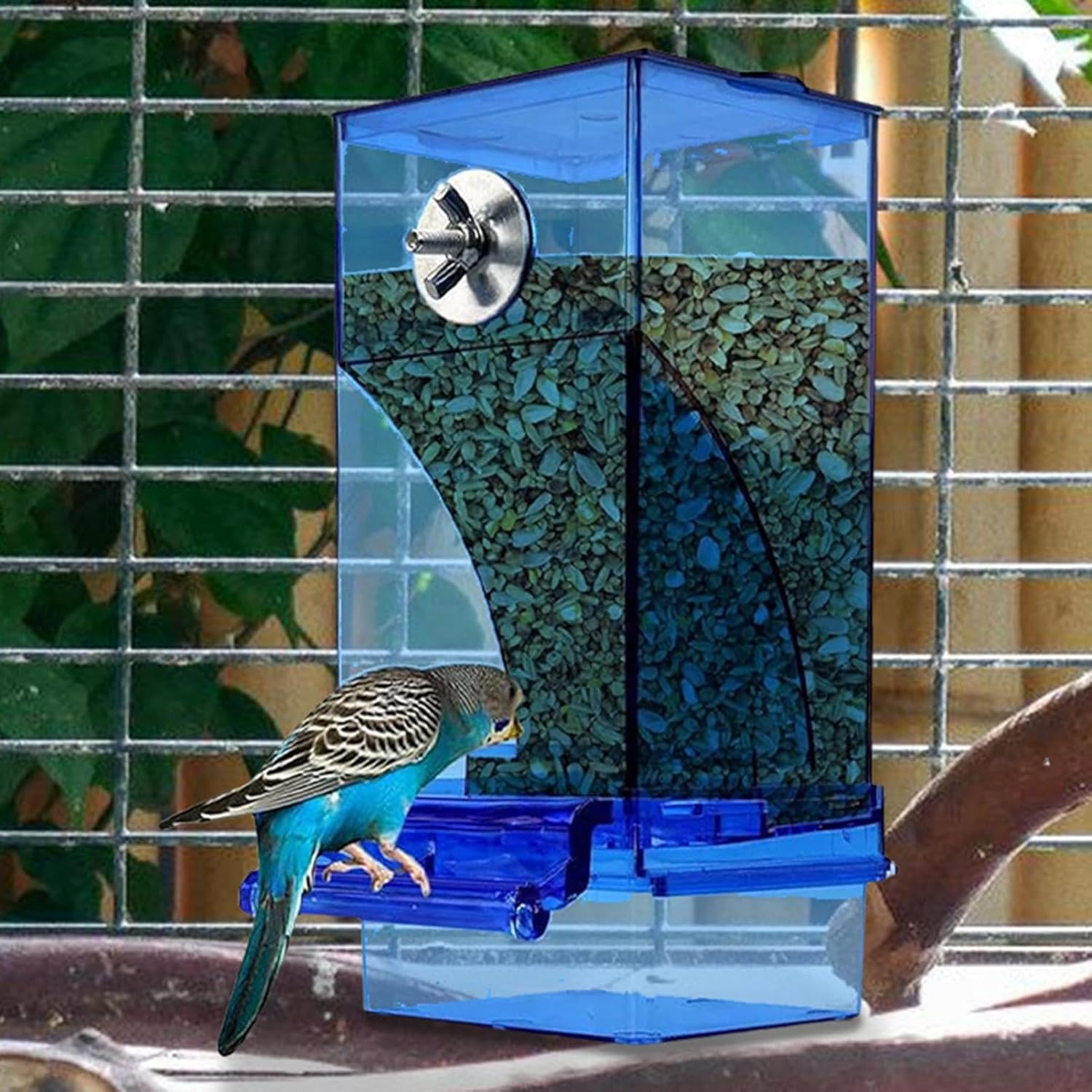 No Mess Bird Feeder Water Dispenser Set, Automatic Parrot Feeder Cage