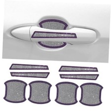 8 Pack Car Door Protector,Bling Rhinestone Anti-Scratches Car Door Purple White