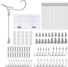 Dr.Fish Punch Shot Rig Kit(30 Hooks, 20 Sinkers/Wires/Swivels/Rings) 