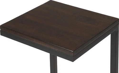 Contemporary Mango Wood Iron Accent Table - Picture 2 of 5