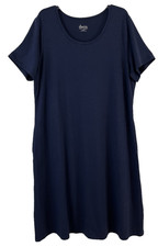 Denim & Co. Jersey Midi Dress Blue V Neck PXL Petite A681230 Women CB53Y