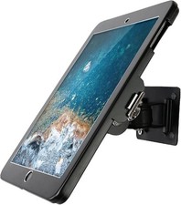 iPad 9.7 6th, 5th Gen On Wall Mount Holder Anti Theft Lock, Metal. Black. NEW