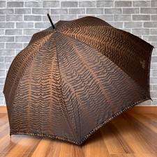 FENDI Zebra Brown Long Umbrella Authentic Luxury Accessory Rare Genuine