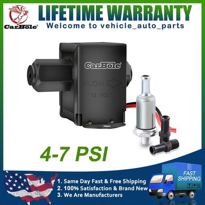 CarBole Universal Electric Fuel Pump 4-7 PSI 12V Low Pressure Gas Diesel Inline