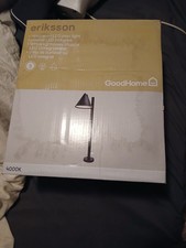 GoodHome Eriksson Black Mains-powered 1 lamp Integrated LED Outdoor Post light