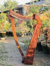 22 String harp SOLID ROSEWOOD Extra Strings & Carrying case Great for Teenagers