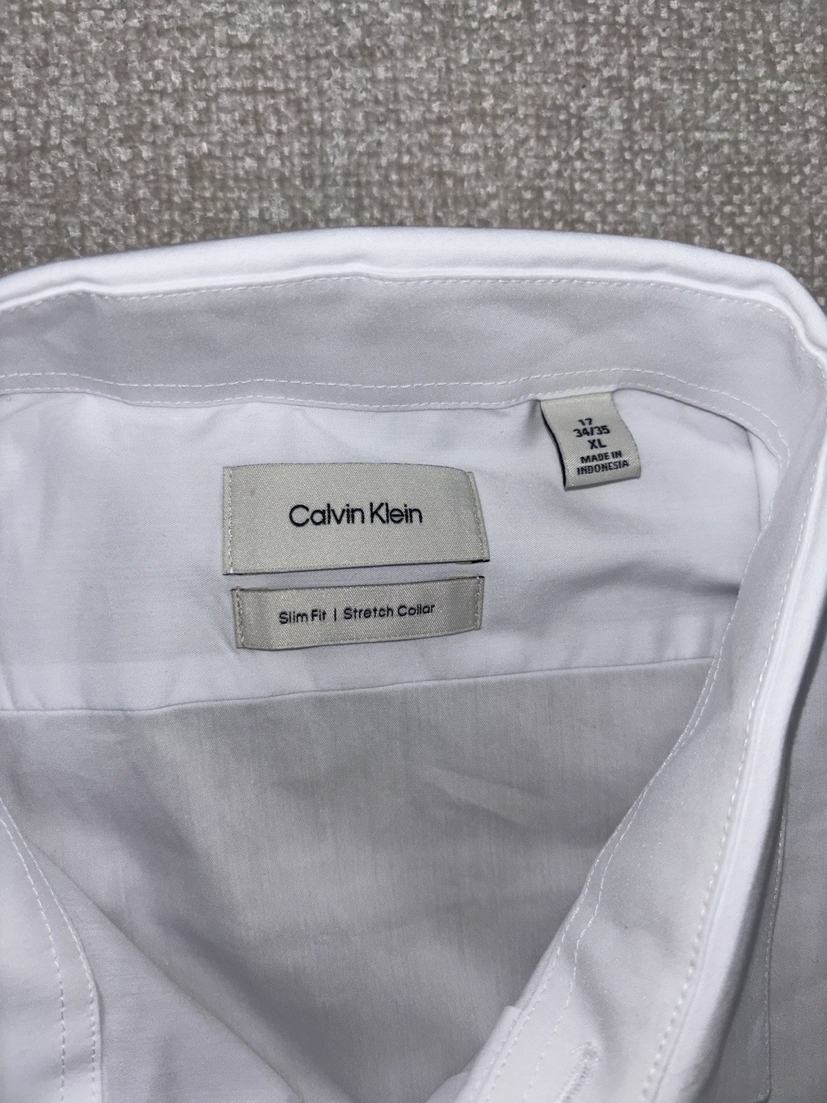 Calvin Klein Mens Slim Fit Dress Shirt Size XL White thumbnail 2