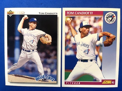 Tom Candiotti 1992 Upper Deck & 1992 Score Baseball - Blue Jays