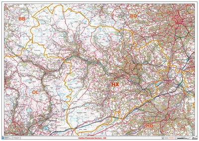 (G30) Map of Halifax HX Postcode Sectors, Poster of Halifax Postcodes - Image 1 of 4