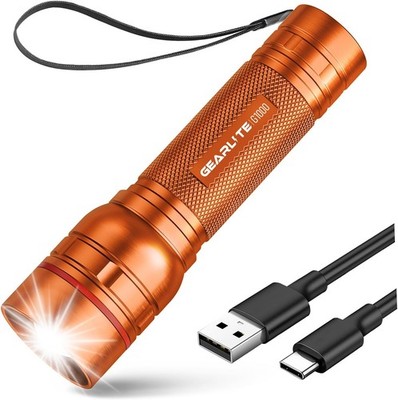 GEARLITE Taschenlampe LED Aufladbar, 2000 Lumen, mit 3 Modi, IP65 Wasserdicht