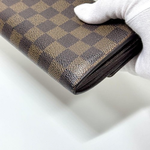 Louis Vuitton Long Wallet Portefeuille Sarah Damier N61734 Brown Authentic - Picture 14 of 17