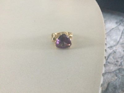 Vintage Sign UTC 925 Sterling Silver Purple Spinel Cocktail Ring 6.5