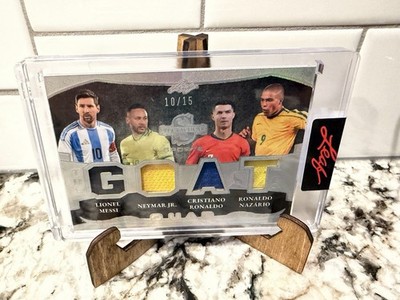 2026 Leaf Quad GOAT game Worn Jerseys Messi Neymar Christiano Ronaldo R9 10/15