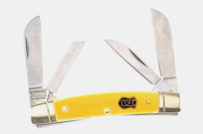 CLASSIC Congress Pocket Knife Yellow Synthetic Handles w/Shield 4-Blades, 3-1/2''