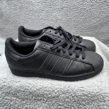 Adidas Superstar Shoes Mens Size 9 Black Leat...