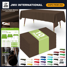 Disposable Plastic Tablecloths 54x108 Inch, 10 Pack, Brown - Party  Event Decor