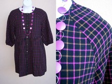 Madewell NEW $108 Flannel Shirt Dress 6 S COZY FALL Black Pink Plaid POCKETS 