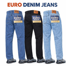 MENS DENIM JEANS WAIST 32 to 50 STRAIGHT LEG REGULAR FIT CASUAL PLAIN PANTS