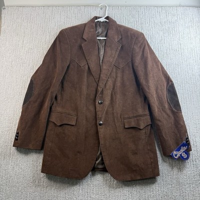 Circle S Corduroy Sport Coat Jacket Men s Size 40L Western Brown NEW Elbow Patch