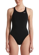 Image of Nike Hydrastrong Solid Fastback One Piece Swimsuit - Black