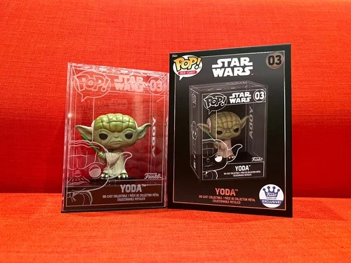 FUNKO POP STAR WARS DIE-CAST YODA WITH LIGHTSABER FUNKO SHOP EXCLUSIVE #3 NEW