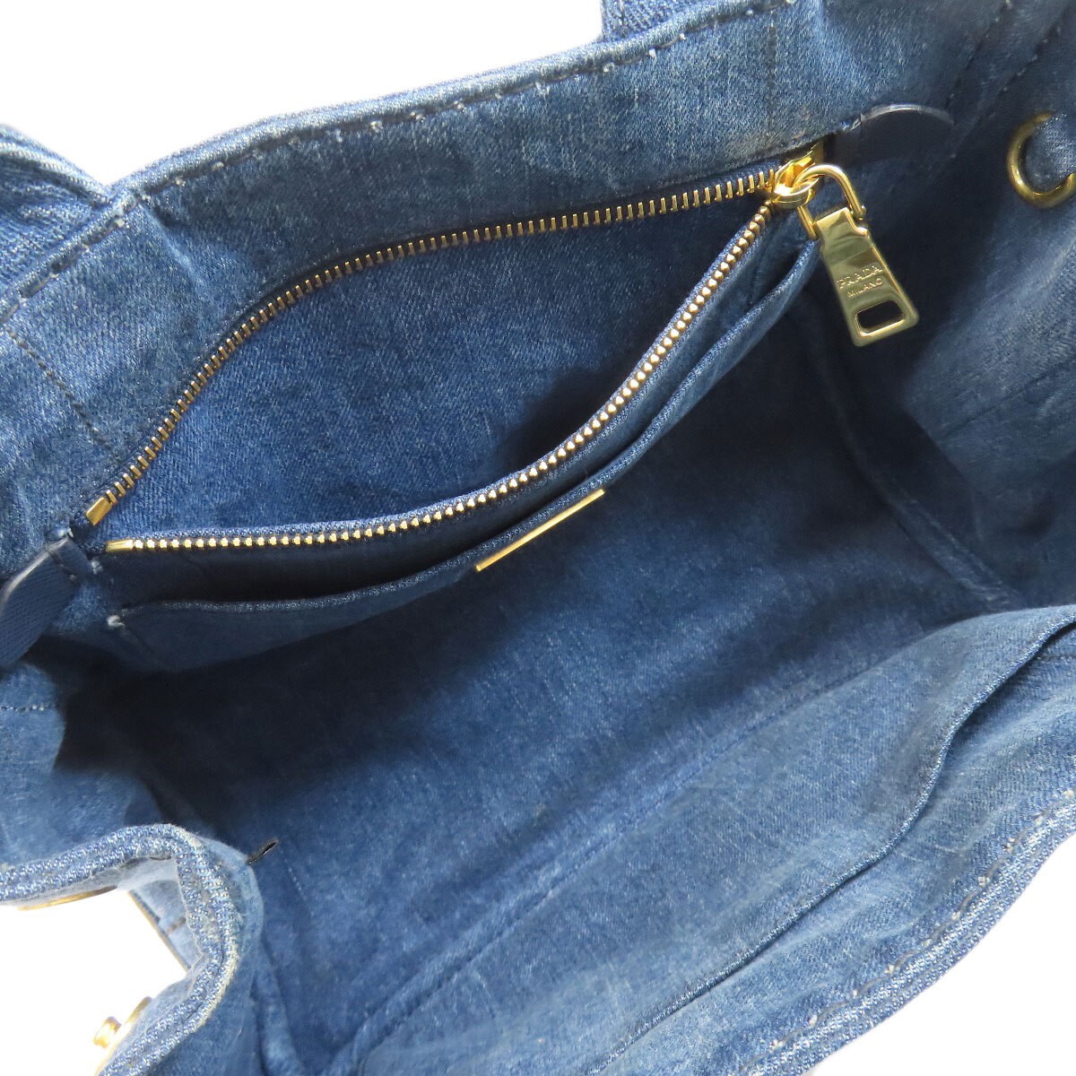 PRADA 1BG439 Canapa Mini 2WAY Handbag Denim Women s Used from japan thumbnail 5