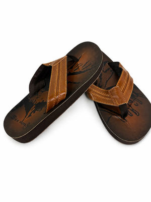 Genuine Leather Flip Flop Men Sandal – Brown | Rubber Sole  display picture 2
