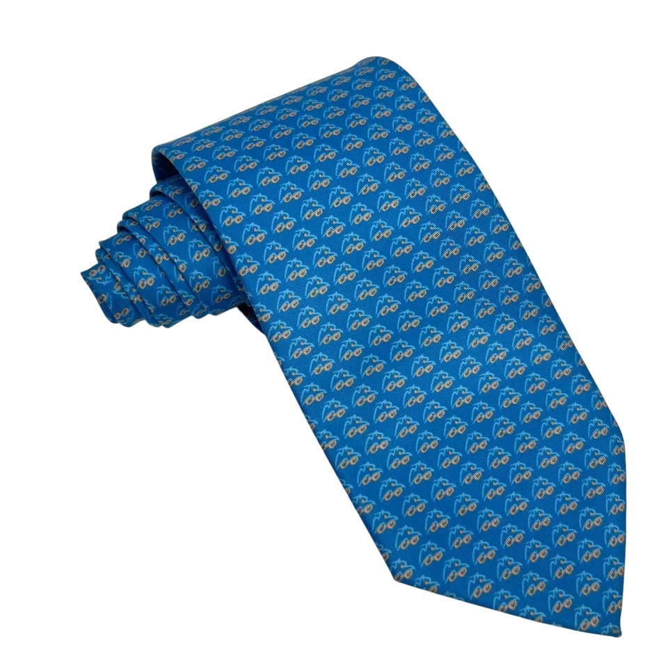 Pineda Covalin Mens Tie El Aguila Seguros Para Autos Turquoise Blue 3 1/8" x 58" - Image 3 of 4