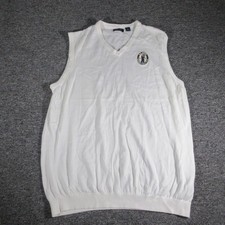 Pinehurst US Open 2014 Sweater Vest Mens XL White V Neck Golf Logo Ashworth