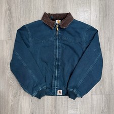 vintage dark teal carhartt sante fe jacket J14 DTL size made rare made in usa