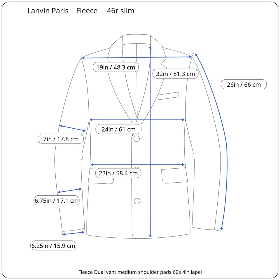 Vintage Lanvin Paris Blazer 46r Slim Fit And Vest Brown Fleece 1960s - Image 2 of 4