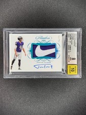 Justin Tucker 2019 Panini Flawless Nike Swoosh Patch Auto Platinum 1/1 BGS 8 10