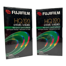 2 Fujifilm VHS Blank Video Tape 6 hours HQ 120 High Quality New Sealed