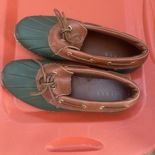 Ralph Lauren Makenna Duck Gummi/Leder Schuhe Stiefel Größe 11 B Grün Herren 9-C