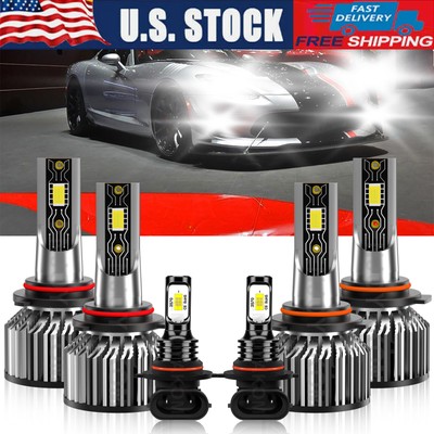 For Dodge Viper 2003 Combo LED Headlight High Low Beam+Fog Lights Bulbs Kit