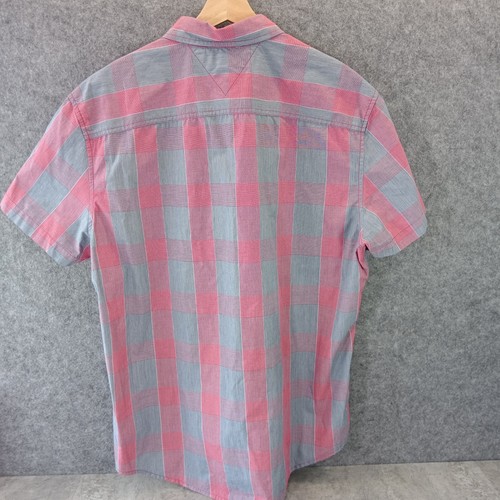 Camisa de manga corta para hombre TOMMY HILFIGER XL roja gris algodón a cuadros - Imagen 2 de 12