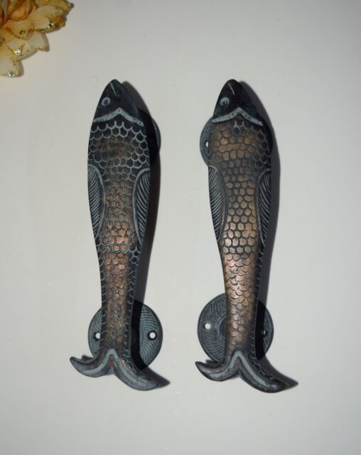 Antique Finish Salmon Fish Door Handles Brass Water Animals door Pull Grip HK326 Antique Finish Salmon Fish Door Handles Brass Water Animals door Pull Grip HK326