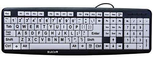 Large Print Computer Keyboard | Visually Impaired Keyboard | High Contrast Bl...