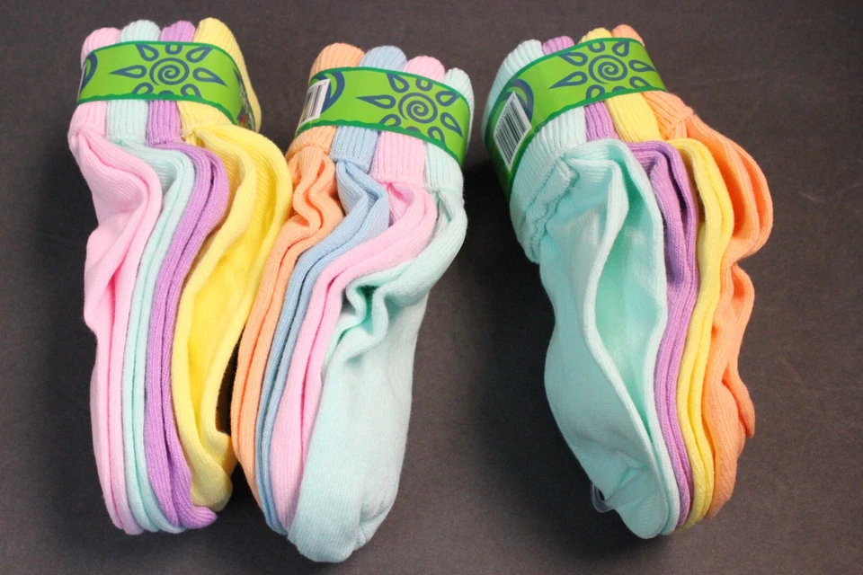 8 Pairs Pastel Ankle BOBBIE AND CASUAL SOCKS GIRLS 4-6.5  CREW PINK PURPLE - Image 2 of 4