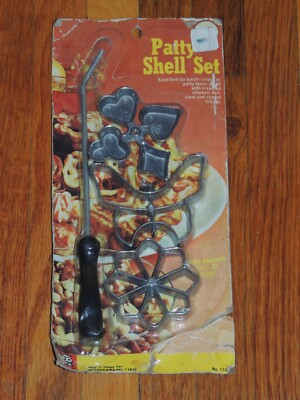 Vintage Patty Shell Set 1970 Solid Aluminum Pastry Mold Butterfly Card Suits