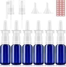 Nasal Spray Bottle, 6 Pcs 30ML/1oz Glass Refillable Continuous Fine Mister Sp...