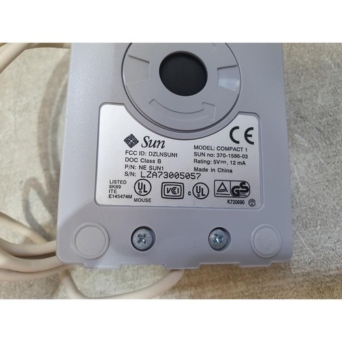 Sun Microsystems Compact 1 370-1586-03 Mechanical Mouse Grey Wired 3-Buttons - Picture 7 of 11