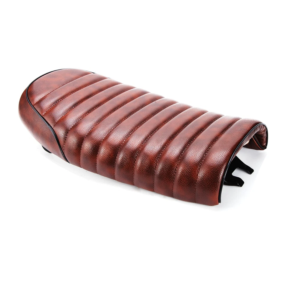 PU Driver Cafe Racer Seat Flat Saddle Brown For Suzuki GS 150 125 500 750 1100 - Image 4 of 4