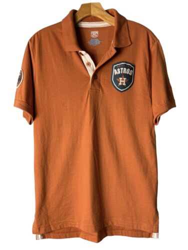 Vintage Houston Astros Patched Shirt Astrodome Burnt Orange Cooperstown Baseball - Picture 1 of 11